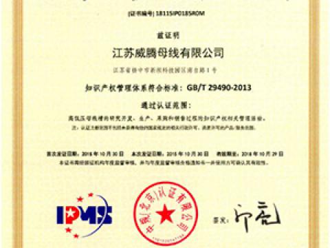 喜讯！征途国际母线获知识产权管理体系认证