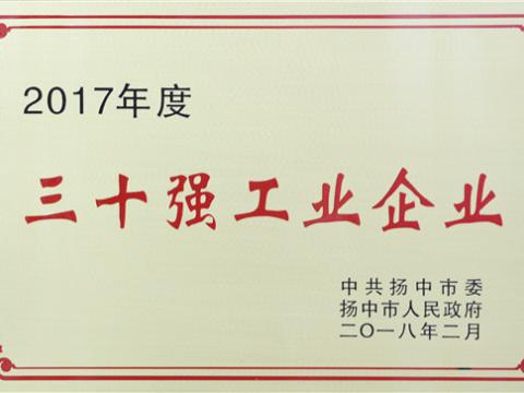 征途国际集团晋升2017年度扬中市“三十强”前五位
